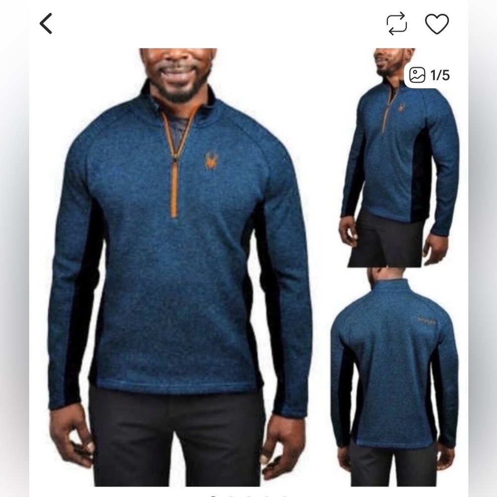 SPYDER Men's‎ Outbound 1/2 Zip Stryke Pullover Navy Blue Size Large